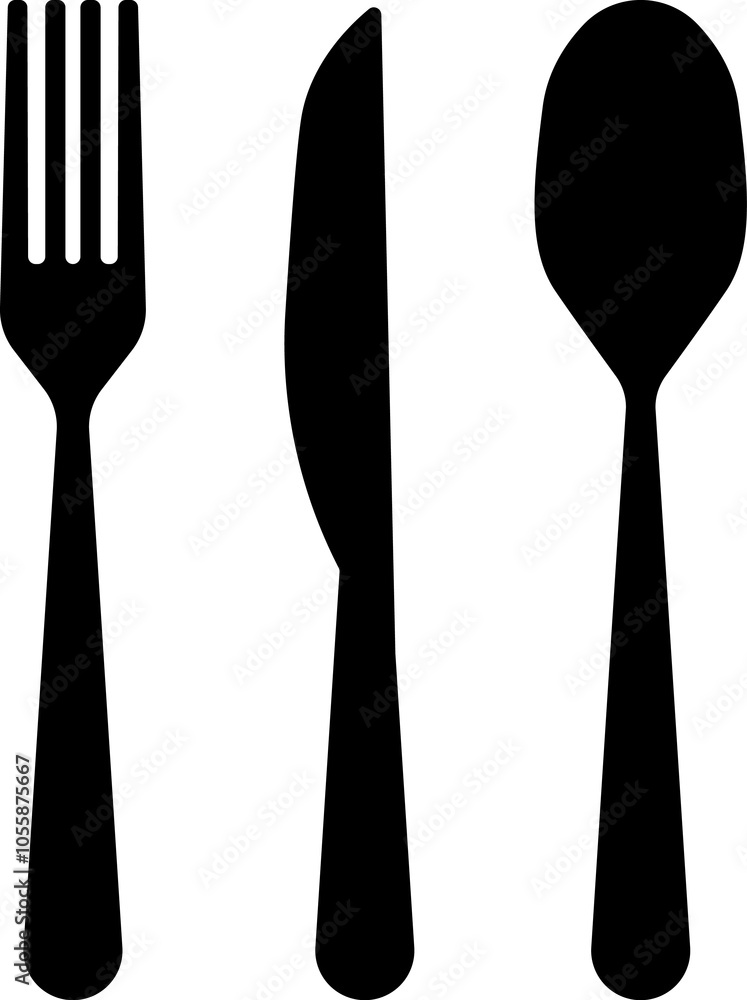Cutlery icon. Spoon, forks, knife. Vector illustration Cutlery icon. Spoon, forks, knife. Vector illustration