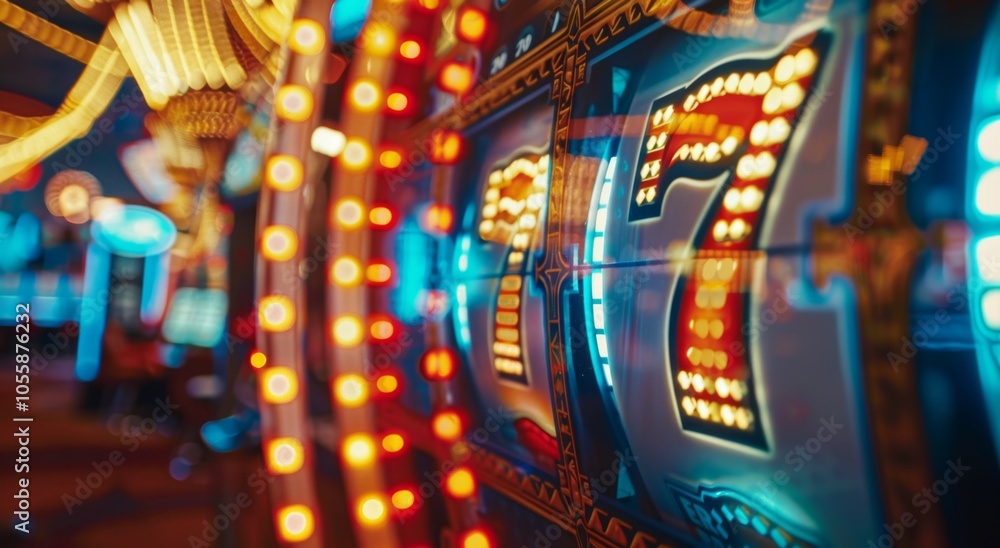 Close up on slot machine display. Slot machine drums Close up on slot machine display. Slot machine drums