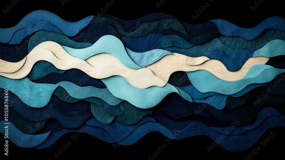 Abstract Blue and Beige Wave Pattern Background Abstract Blue and Beige Wave Pattern Background