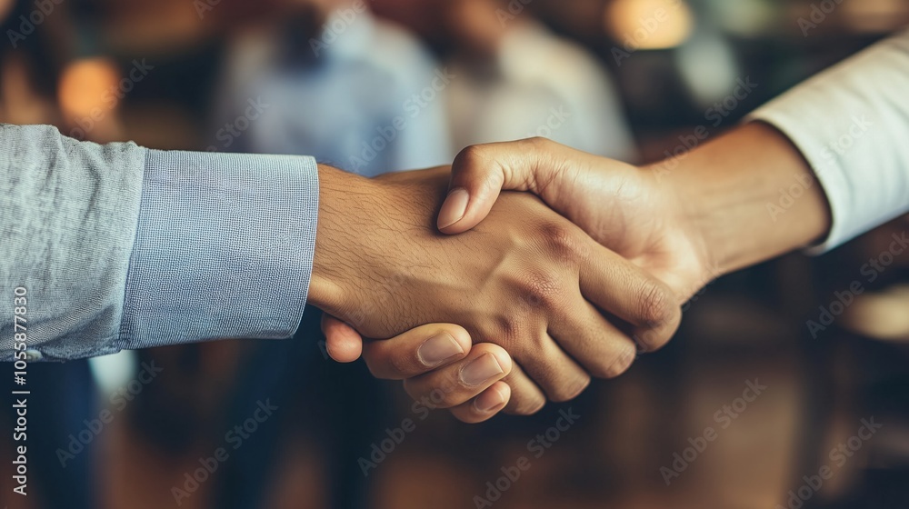 Close-Up of Two People Shaking Hands in a Professional Setting Close-Up of Two People Shaking Hands in a Professional Setting