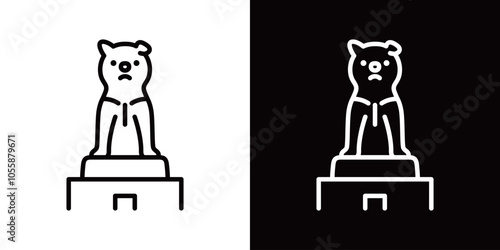 ハチ公像のシンプルなアイコン