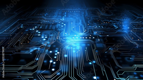 Futuristic digital cityscape with glowing lines and data servers