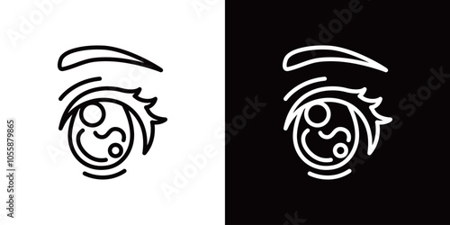 美少女アニメの目のシンプルなアイコン