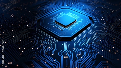 Futuristic digital cityscape with glowing lines and data servers