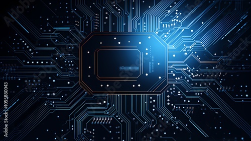 Futuristic digital cityscape with glowing lines and data servers