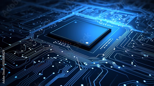 Futuristic digital cityscape with glowing lines and data servers