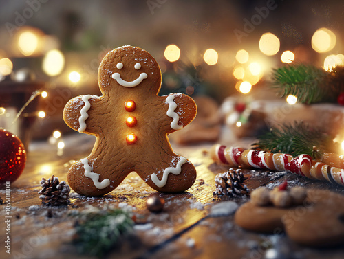 A cheerful gingerbread man ...