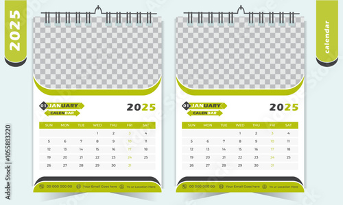 Calendar 2025 corporate template design set. Monthly planner design in corporate and business style