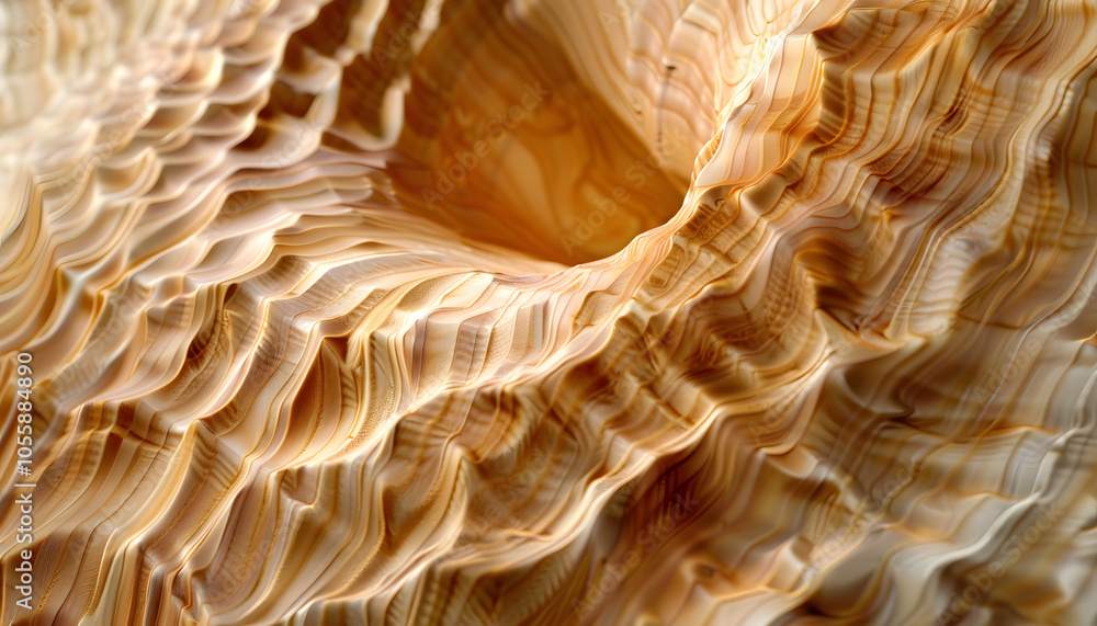 Abstract close-up of textured waves in warm beige and cream tones, creating a fluid and organic appearance. Abstract close-up of textured waves in warm beige and cream tones, creating a fluid and organic appearance.