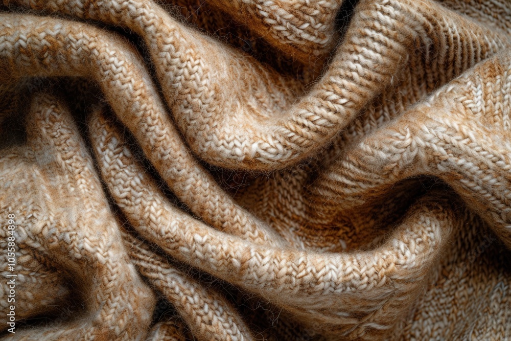 A knitted sweater with a brown and white color A knitted sweater with a brown and white color