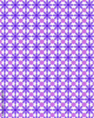 Repeating pattern of purple flower. Illustration