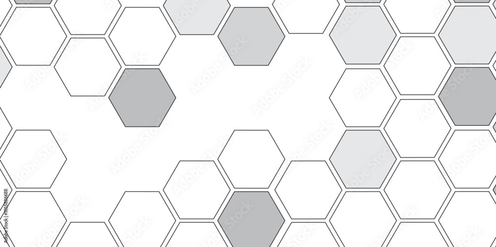Vector geometric seamless texture symbol. Hexagon, bees hive cells pattern. Bee honey shapes. Abstract pattern with hexagonal white and gray technology line paper background. Stylish grid texture.
Vector geometric seamless texture symbol. Hexagon, bees hive cells pattern. Bee honey shapes. Abstract pattern with hexagonal white and gray technology line paper background. Stylish grid texture.