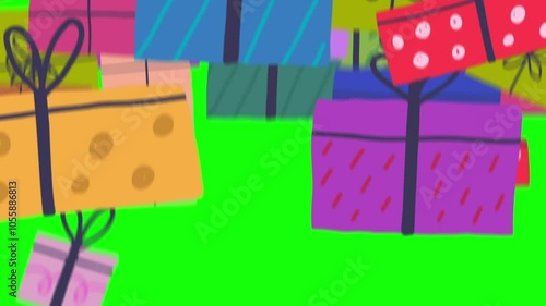 A playful cartoon-style gift box transition that adds a festive touch to your video projects. Ideal for holiday themes, birthdays, and celebratory content.