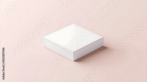 Obraz na płótnie Minimal white box mockup on a soft pastel background, ideal for cosmetic or jewelry branding w salonie