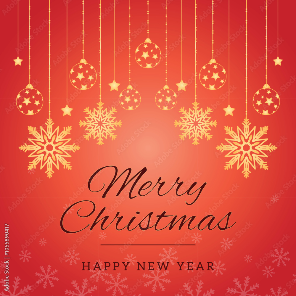 Fototapeta premium Merry Christmas Greeting Card, Poster, Banner Design Vector Illustration