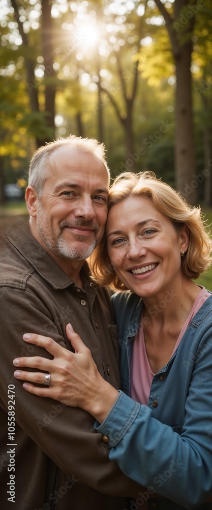 Happy senior couple smiling and embracing warmly Happy senior couple smiling and embracing warmly