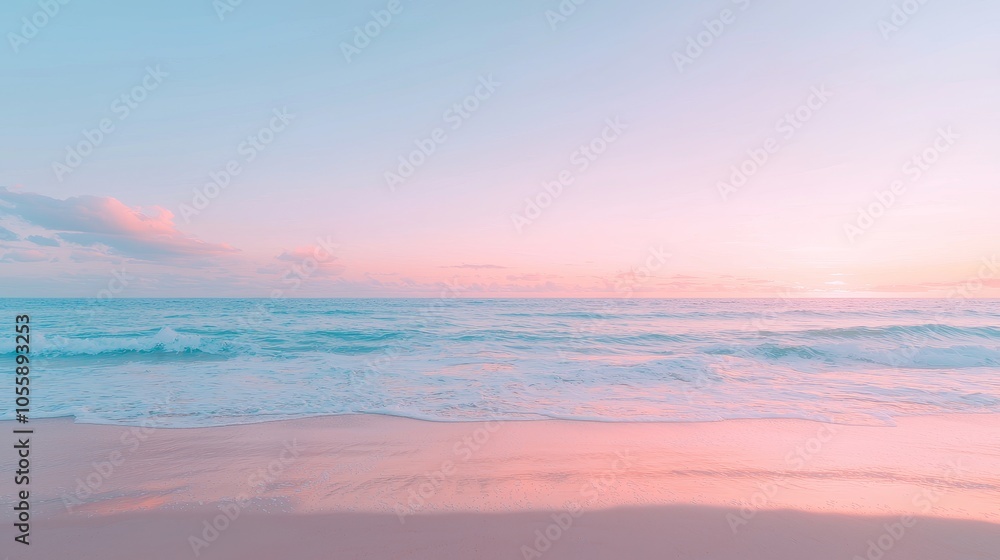 Serene coastal sunset embrace the tranquility of waves and pastel skies in a relaxing seaside landscape experience Serene coastal sunset embrace the tranquility of waves and pastel skies in a relaxing seaside landscape experience
