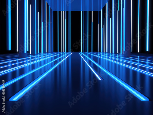 Futuristic Blue Light Space