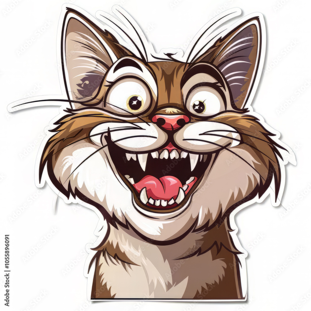 high quality sticker logo of cat with funny face doing funny stuff, acting like a goofball , vektor, vector, sticker, white background, separated, funny high quality sticker logo of cat with funny face doing funny stuff, acting like a goofball , vektor, vector, sticker, white background, separated, funny