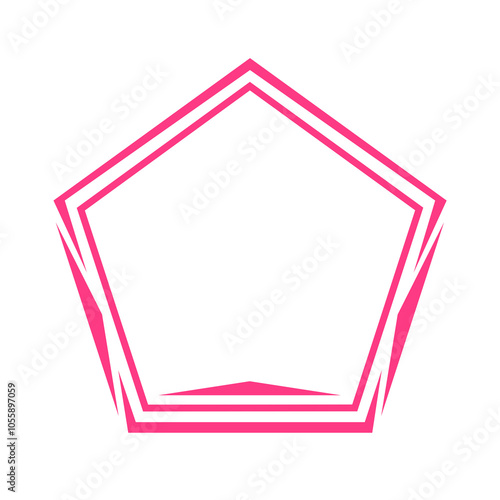 pink line pentagon frame