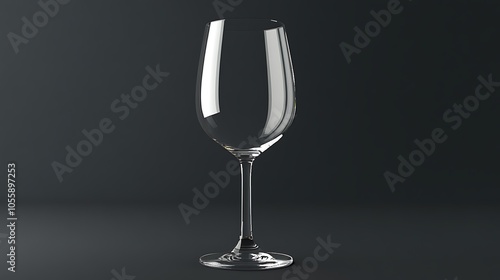 Obraz na płótnie Clear wine glass mockup with empty label area, placed on a dark background for a premium look w salonie