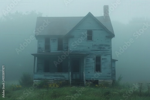 A house with a porch and a chimney