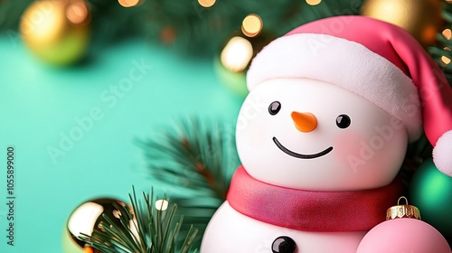 Festive Snowman Celebrating Christmas Cheer