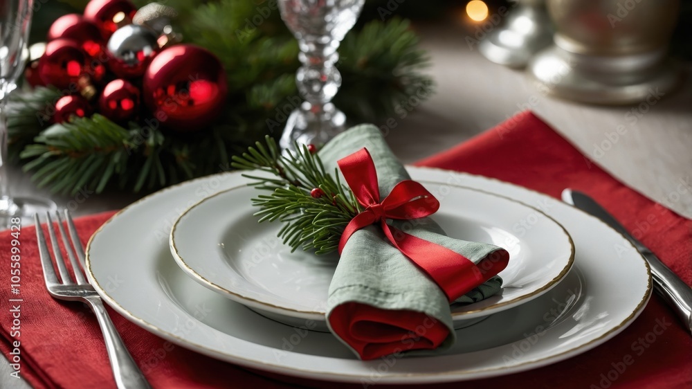 A Detailed View of a Beautifully Arranged Holiday Table Setting Showcasing Elegant Dinnerware, Sparkling Glasses, and Seasonal Decorations Creating a Warm and Inviting Atmosphere A Detailed View of a Beautifully Arranged Holiday Table Setting Showcasing Elegant Dinnerware, Sparkling Glasses, and Seasonal Decorations Creating a Warm and Inviting Atmosphere