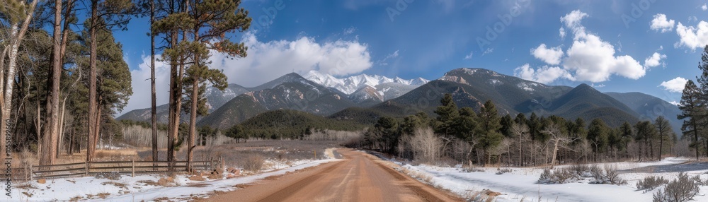 A road with a mountain in the background A road with a mountain in the background