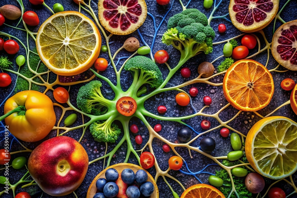 Neural Network Connections - Advanced Scientific Research and Brain Cell Representation in Food Photography Neural Network Connections - Advanced Scientific Research and Brain Cell Representation in Food Photography