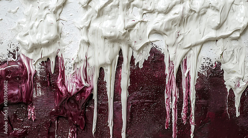 Abstract texture of dripping paint in rich colors photo