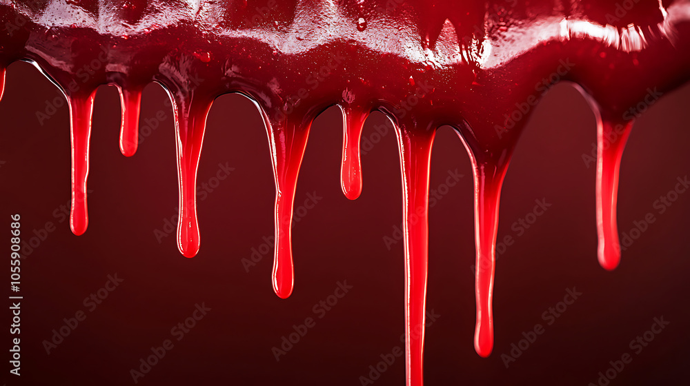 Dripping red liquid creating a dramatic texture Dripping red liquid creating a dramatic texture