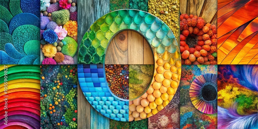 Naklejka premium Panoramic View of Number 6 - 1 in Abstract Style for Creative Visuals