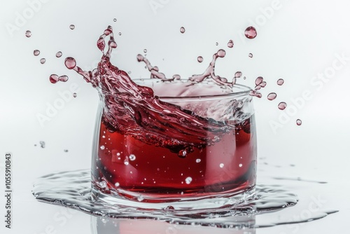 Refreshing Berry Beverage Splash in Glass