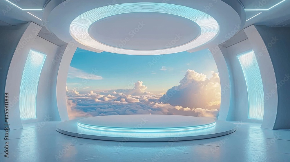 Exhibition halls and booths with a sense of future technology Exhibition halls and booths with a sense of future technology