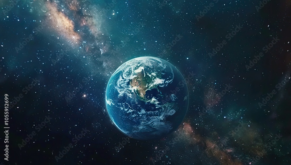 Obraz premium A stunning image of a galaxy in space, filled with bright stars