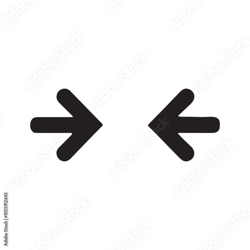 Black arrow icon silhouette vector on white background