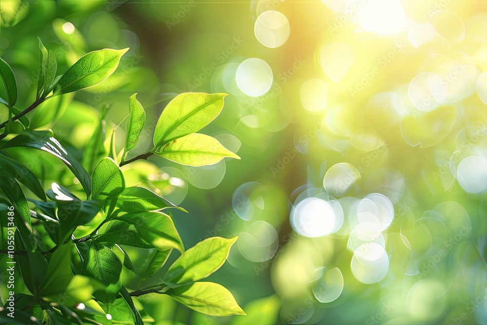 The bright sun is shining through the vibrant leaves of a tree The bright sun is shining through the vibrant leaves of a tree