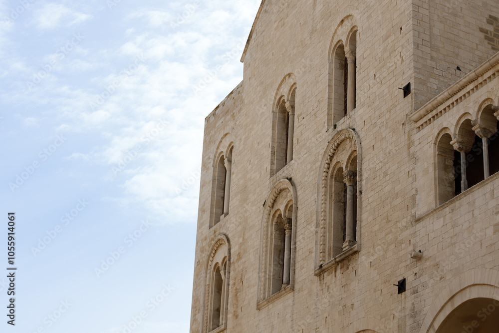Ancient architecture of the Italian city of Bari, Puglia region. Fragment of Basilica of Saint Nicholas ( San Nicola ) Ancient architecture of the Italian city of Bari, Puglia region. Fragment of Basilica of Saint Nicholas ( San Nicola )