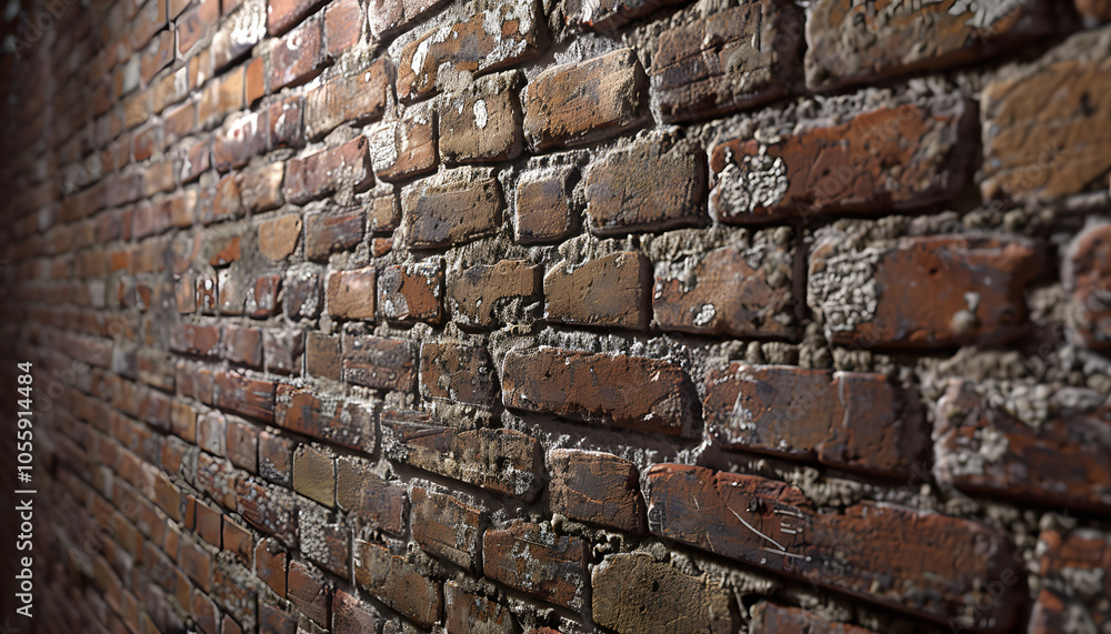 Close-up of a weathered red brick wall, showcasing its textures and rich earth tones that add character to any space. Close-up of a weathered red brick wall, showcasing its textures and rich earth tones that add character to any space.