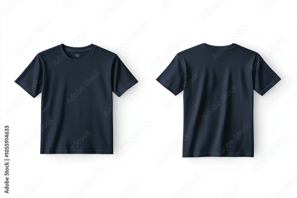Plain Navy T-Shirt Front and Back View Mockup Plain Navy T-Shirt Front and Back View Mockup