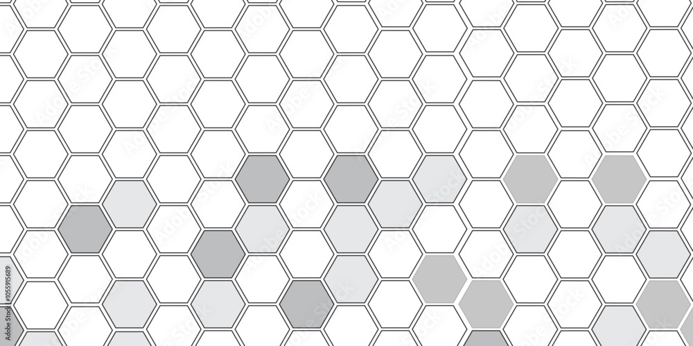Vector geometric seamless texture symbol. Hexagon, bees hive cells pattern. Bee honey shapes. Abstract pattern with hexagonal white and gray technology line paper background. Stylish grid texture.
Vector geometric seamless texture symbol. Hexagon, bees hive cells pattern. Bee honey shapes. Abstract pattern with hexagonal white and gray technology line paper background. Stylish grid texture.