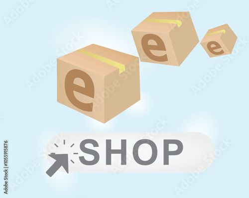 E buy cart concept. vector