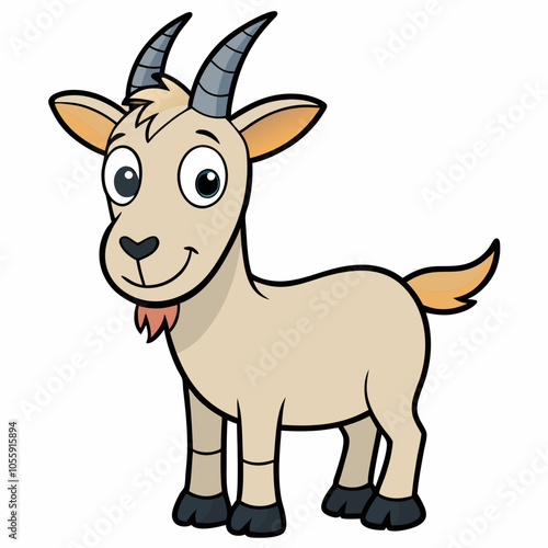 goat cartoon isolated on white