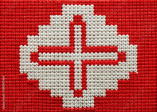 Red Cross Stitch Pattern Design for Creative Projects and Home Decor