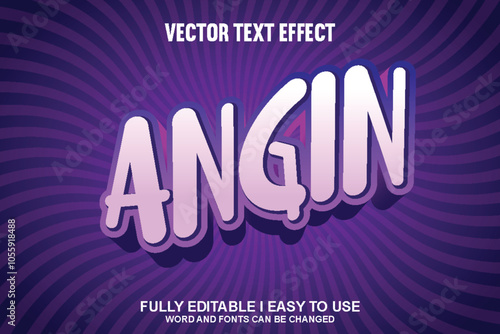 Angin Fully Editable 3D Vector Text Effect photo