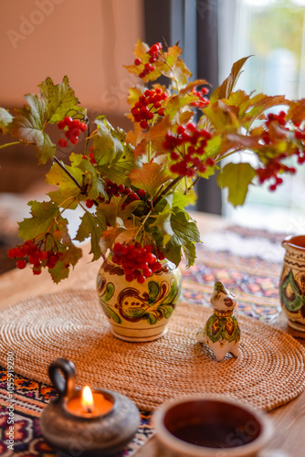 Kosiv painted ceramics still life photo