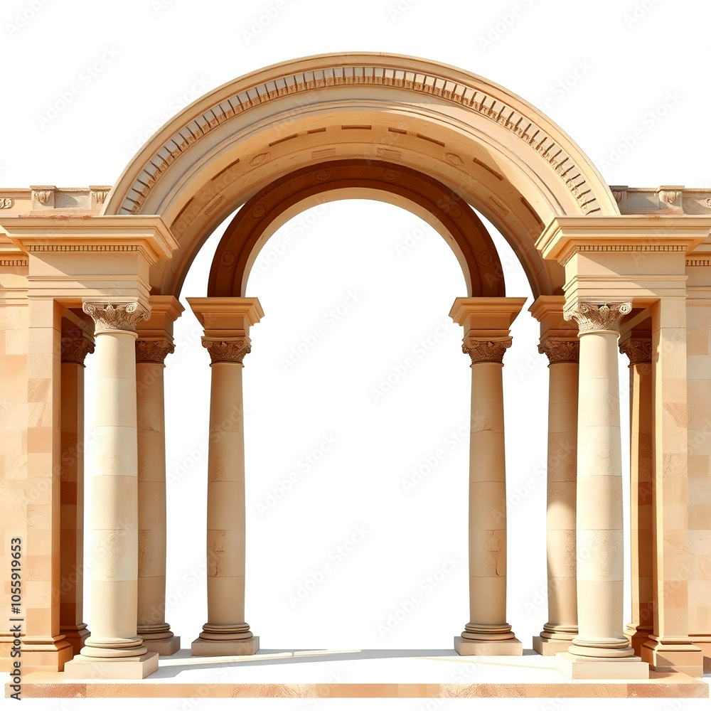 Fototapeta premium Classic column arch isolated