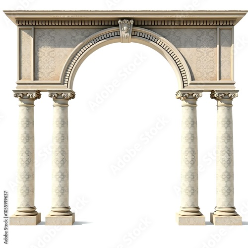 Classic column arch isolated