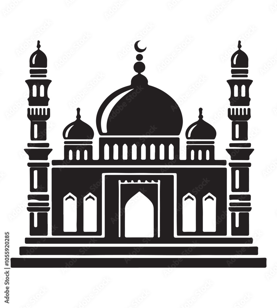 Mosque silhouette vector illustrations Mosque silhouette vector illustrations